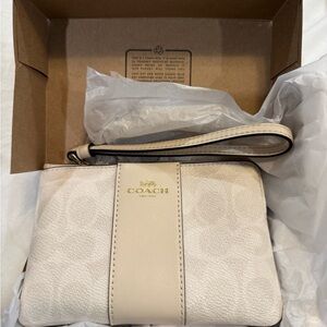 Coach Cream Wristlet Bag